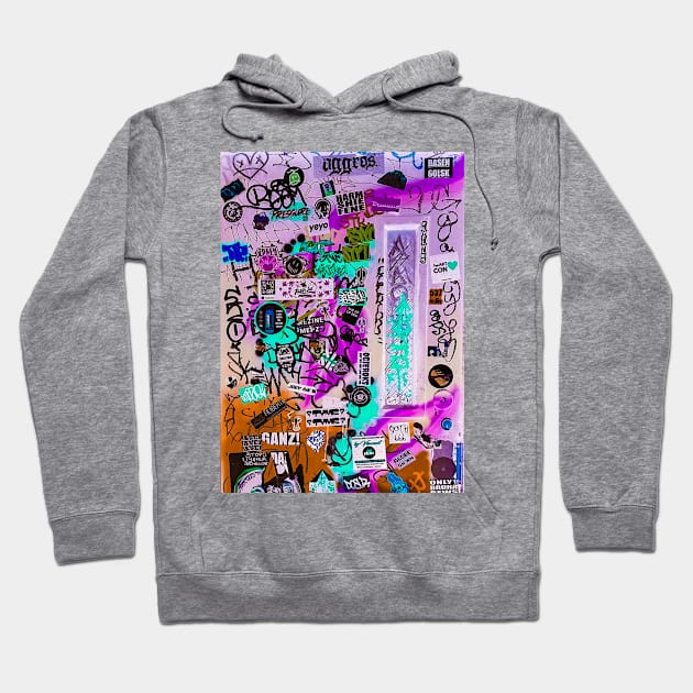 Street Graffiti Art Sticker Style Design Hoodie by eleonoraingrid